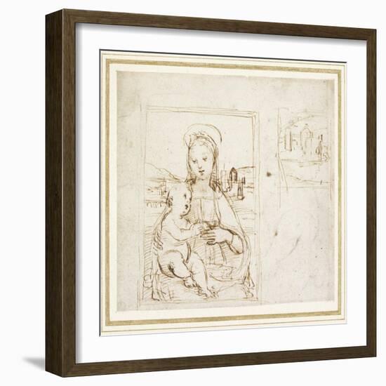 Study for a Picture of the Virgin and Child-Raphael-Framed Giclee Print