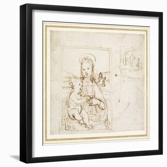 Study for a Picture of the Virgin and Child-Raphael-Framed Giclee Print