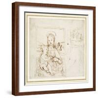 Study for a Picture of the Virgin and Child-Raphael-Framed Giclee Print