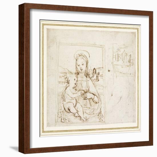 Study for a Picture of the Virgin and Child-Raphael-Framed Giclee Print