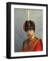 Study for a Portrait of Emperor Nicholas II, Chief of the Guard Hussar Regiment, C. 1908-Alexander Vladimirovich Makovsky-Framed Giclee Print