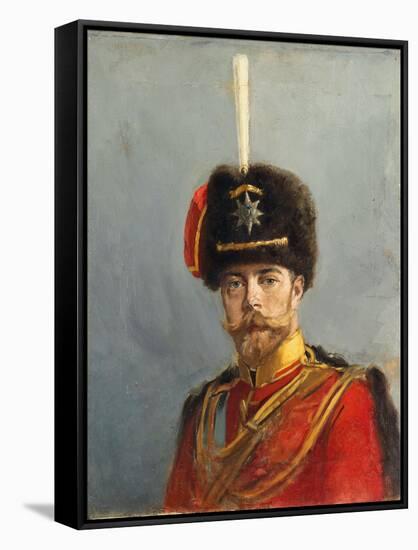 Study for a Portrait of Emperor Nicholas II, Chief of the Guard Hussar Regiment, C. 1908-Alexander Vladimirovich Makovsky-Framed Stretched Canvas