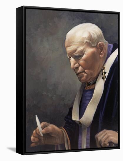 Study for a Portrait of Pope John Paul II (1920-2005) 2005-James Gillick-Framed Stretched Canvas