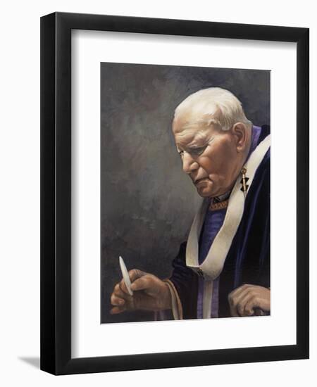 Study for a Portrait of Pope John Paul II (1920-2005) 2005-James Gillick-Framed Premium Giclee Print