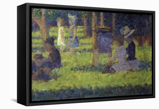 Study for 'A Sunday Afternoon on the Island of La Grande Jatte': Mothers and Children, 1886-Georges Seurat-Framed Stretched Canvas