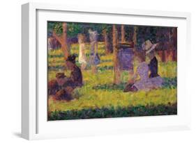 Study for A Sunday Afternoon on the Island of La Grande Jatte-Georges Seurat-Framed Art Print