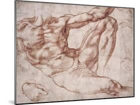 Study for Adam-Michelangelo-Mounted Art Print