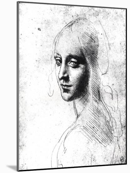 Study for an Angel in the Virgin of the Rocks-Leonardo da Vinci-Mounted Giclee Print