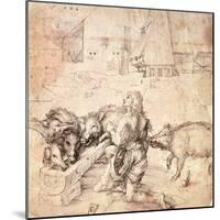 Study for an Engraving of the Prodigal Son-Albrecht Dürer-Mounted Giclee Print