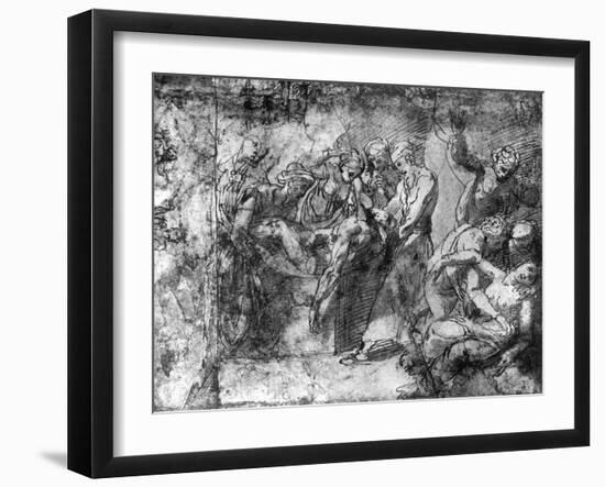 Study for an Entombment, Attributed to Raphael, 1913-Raphael-Framed Giclee Print