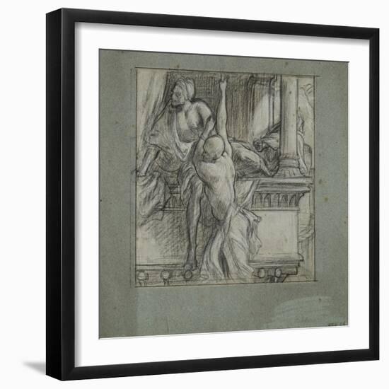 Study for an Illustration for 'Dalziel's Bible Gallery: the Escape of the Spies', 1863-64-Frederic Leighton-Framed Giclee Print