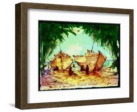 Study for Boats at Sixmans Bay Barbados-Andrew Hewkin-Framed Photographic Print