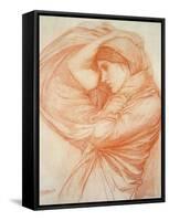 Study for 'Boreas' (Red Chalk on Tinted Paper)-John William Waterhouse-Framed Stretched Canvas