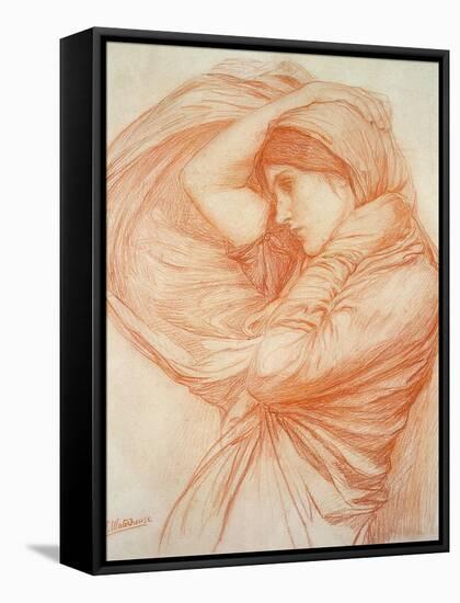 Study for 'Boreas' (Red Chalk on Tinted Paper)-John William Waterhouse-Framed Stretched Canvas