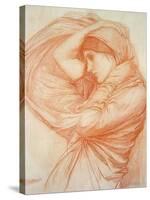 Study for 'Boreas' (Red Chalk on Tinted Paper)-John William Waterhouse-Stretched Canvas