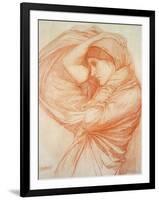 Study for 'Boreas' (Red Chalk on Tinted Paper)-John William Waterhouse-Framed Premium Giclee Print