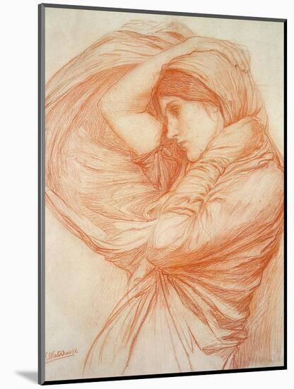 Study for 'Boreas' (Red Chalk on Tinted Paper)-John William Waterhouse-Mounted Giclee Print