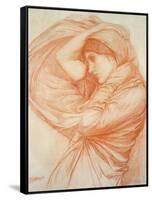 Study for 'Boreas' (Red Chalk on Tinted Paper)-John William Waterhouse-Framed Stretched Canvas
