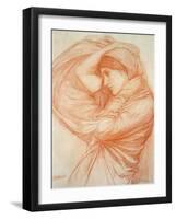 Study for 'Boreas' (Red Chalk on Tinted Paper)-John William Waterhouse-Framed Giclee Print