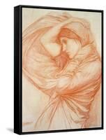 Study for 'Boreas' (Red Chalk on Tinted Paper)-John William Waterhouse-Framed Stretched Canvas
