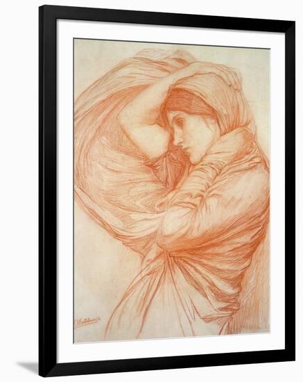 Study for 'Boreas' (Red Chalk on Tinted Paper)-John William Waterhouse-Framed Giclee Print