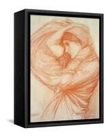 Study for 'Boreas' (Red Chalk on Tinted Paper)-John William Waterhouse-Framed Stretched Canvas