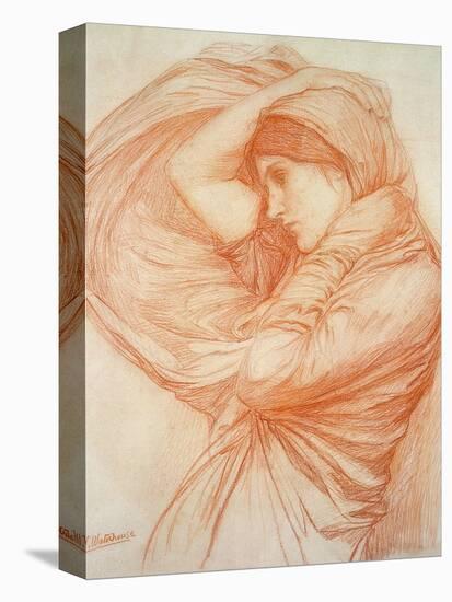 Study for 'Boreas' (Red Chalk on Tinted Paper)-John William Waterhouse-Stretched Canvas