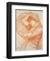 Study for 'Boreas' (Red Chalk on Tinted Paper)-John William Waterhouse-Framed Premium Giclee Print