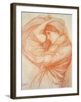 Study for 'Boreas' (Red Chalk on Tinted Paper)-John William Waterhouse-Framed Giclee Print