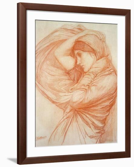 Study for 'Boreas' (Red Chalk on Tinted Paper)-John William Waterhouse-Framed Giclee Print