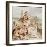 Study for 'Building the Roman Wall', C.1857-William Bell Scott-Framed Giclee Print