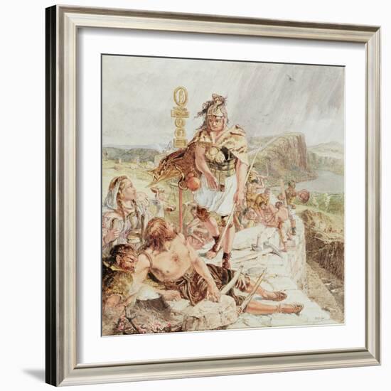 Study for 'Building the Roman Wall', C.1857-William Bell Scott-Framed Giclee Print