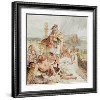 Study for 'Building the Roman Wall', C.1857-William Bell Scott-Framed Giclee Print