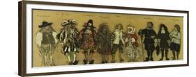 Study for costumes for nine actors in 'La Coupe Enchantee' for Jean de la Fountaine-Edouard Vuillard-Framed Premium Giclee Print