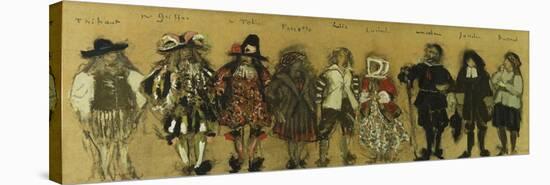 Study for costumes for nine actors in 'La Coupe Enchantee' for Jean de la Fountaine-Edouard Vuillard-Stretched Canvas