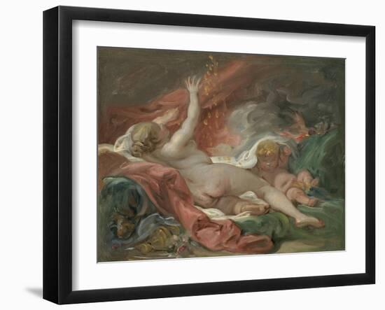 Study for Danae and the Shower of Gold, c.1760-Francois Boucher-Framed Giclee Print