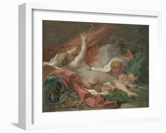 Study for Danae and the Shower of Gold, c.1760-Francois Boucher-Framed Giclee Print