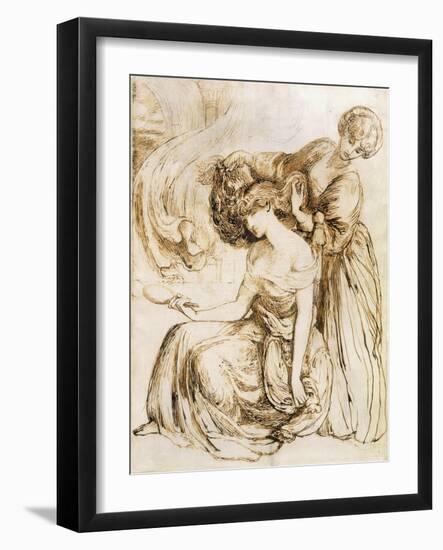 Study for Desdemona's Death Song: Othello, Act IV, Sc. III-Dante Gabriel Rossetti-Framed Giclee Print