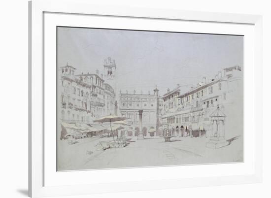 Study for Detail of the Piazza Delle Erbe-John Ruskin-Framed Giclee Print