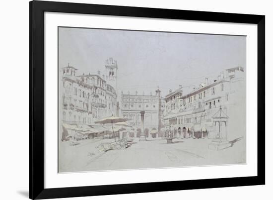 Study for Detail of the Piazza Delle Erbe-John Ruskin-Framed Giclee Print