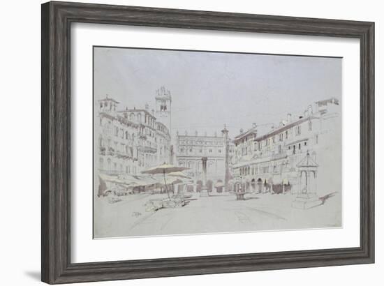 Study for Detail of the Piazza Delle Erbe-John Ruskin-Framed Giclee Print