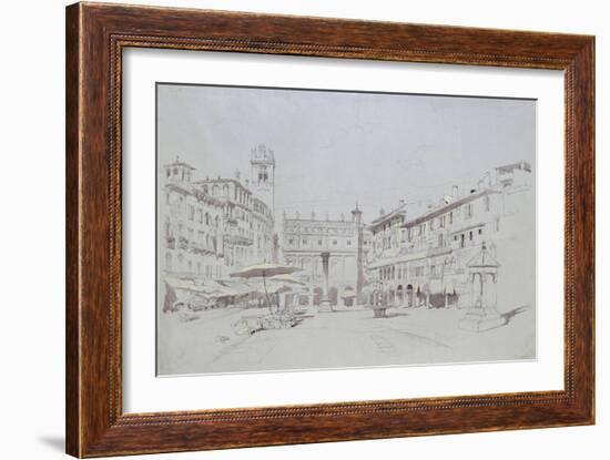 Study for Detail of the Piazza Delle Erbe-John Ruskin-Framed Giclee Print