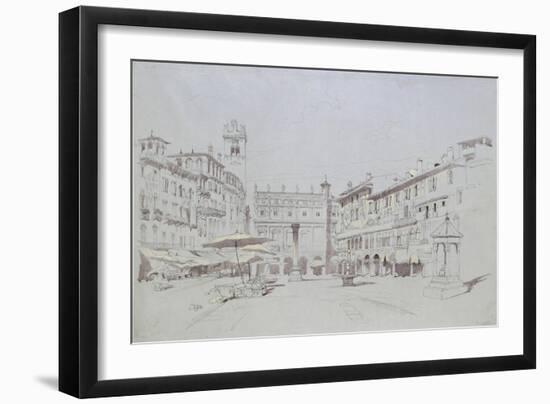 Study for Detail of the Piazza Delle Erbe-John Ruskin-Framed Giclee Print