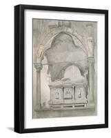 Study for Detail of the Sarcophagus and Canopy of the Tomb of Mastino II Della Scala at Verona-John Ruskin-Framed Giclee Print