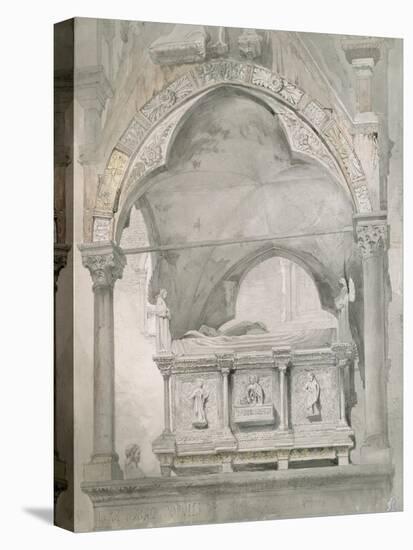 Study for Detail of the Sarcophagus and Canopy of the Tomb of Mastino II Della Scala at Verona-John Ruskin-Stretched Canvas