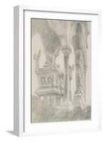 Study for General Chiaroscuro of the Sarcophagus and Canopy of the Tomb of Mastino II Della Scala a-John Ruskin-Framed Giclee Print