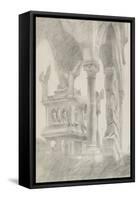 Study for General Chiaroscuro of the Sarcophagus and Canopy of the Tomb of Mastino II Della Scala a-John Ruskin-Framed Stretched Canvas