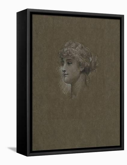 Study for 'Head of a Girl', C.1893-Frederic Leighton-Framed Stretched Canvas