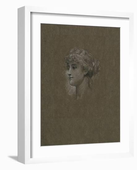 Study for 'Head of a Girl', C.1893-Frederic Leighton-Framed Giclee Print