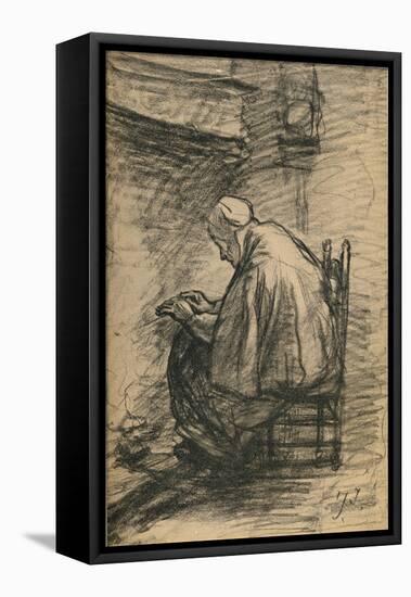 'Study for Honoured Old Age' c1881-Jozef Israels-Framed Stretched Canvas